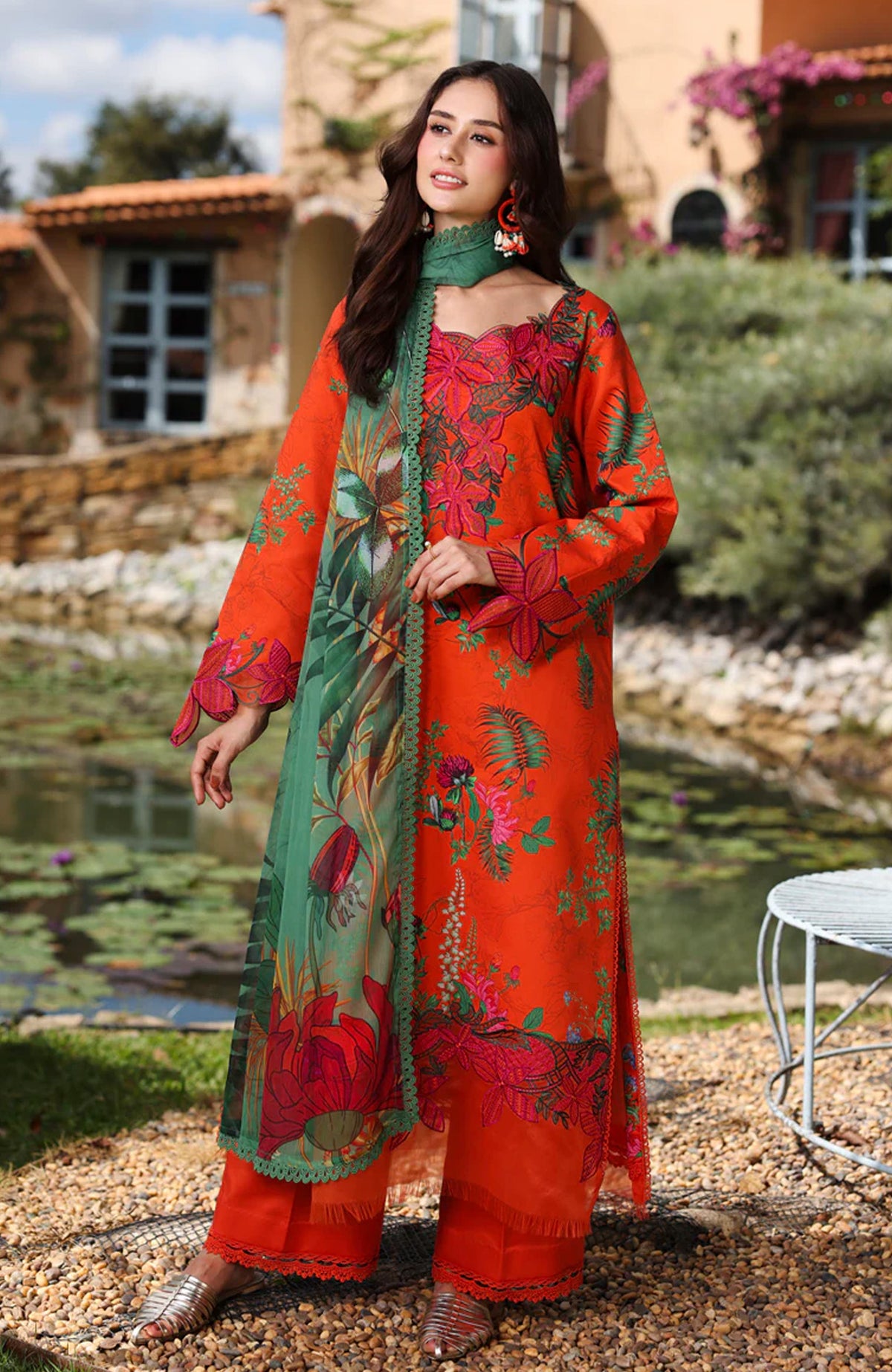 Lifestyle By Rang Rasiya Unstitched Lawn Printed 3 Piece Suit  - RRLSPL -Olivine - Summer Collection