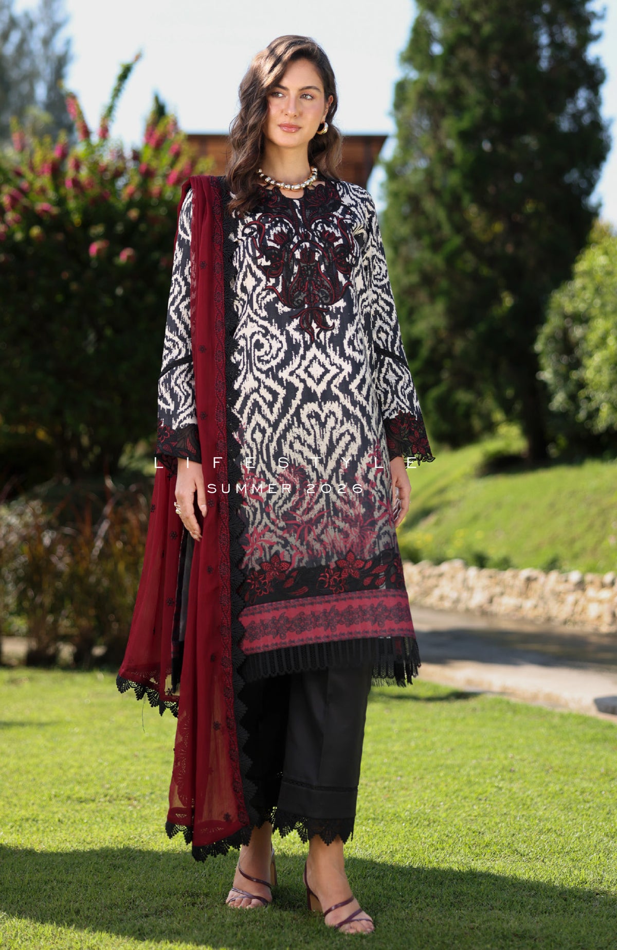 Lifestyle By Rang Rasiya Unstitched Lawn Printed 3 Piece Suit  - RRLSPL -Peony - Summer Collection