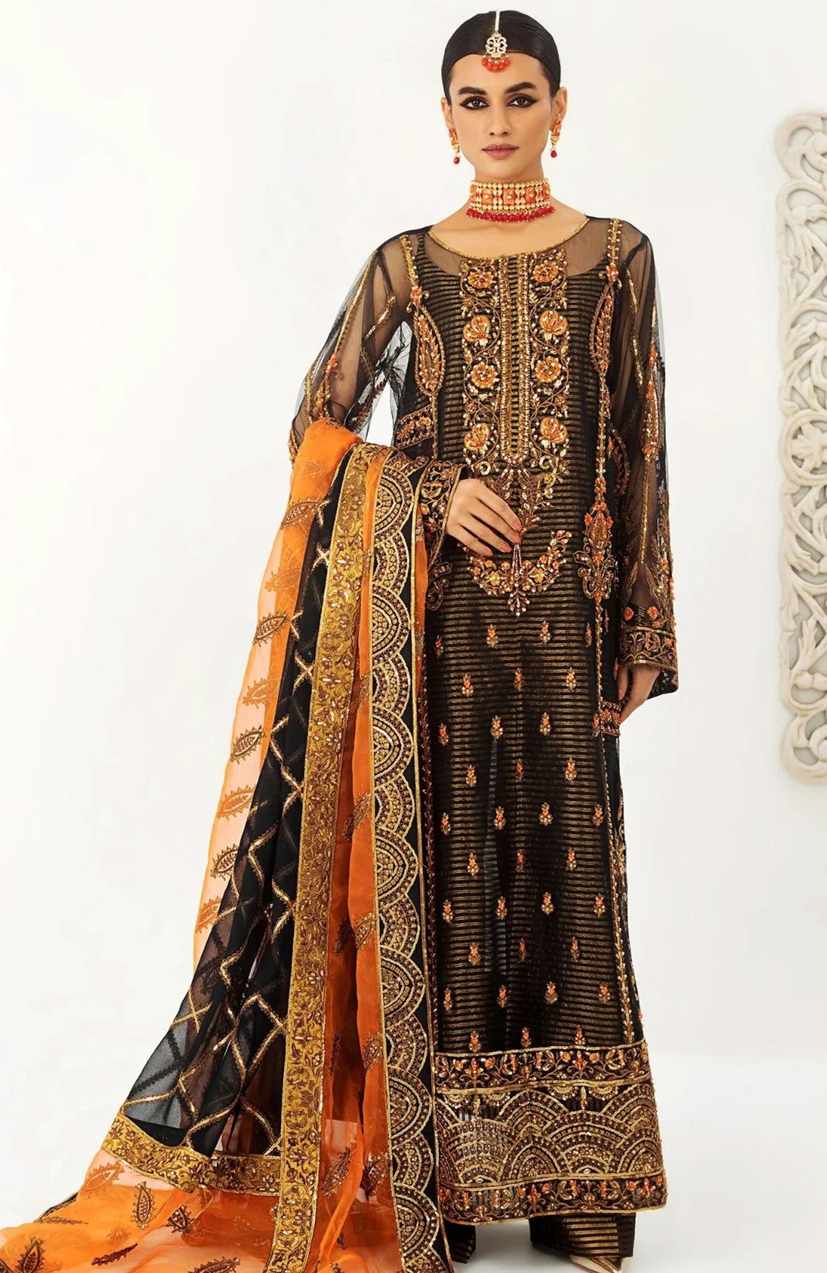 Raj Kumari By Mashq Unstitched Embroidered 3 Piece Suit - MSRKM23F60- Formal Collection