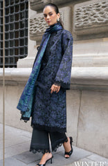 Meet Me in Istanbul By Rangrasiya Unstitched Embroidered Khaddar 3 Piece Suit - RRMIKHDW-RAVEN- Winter Collection