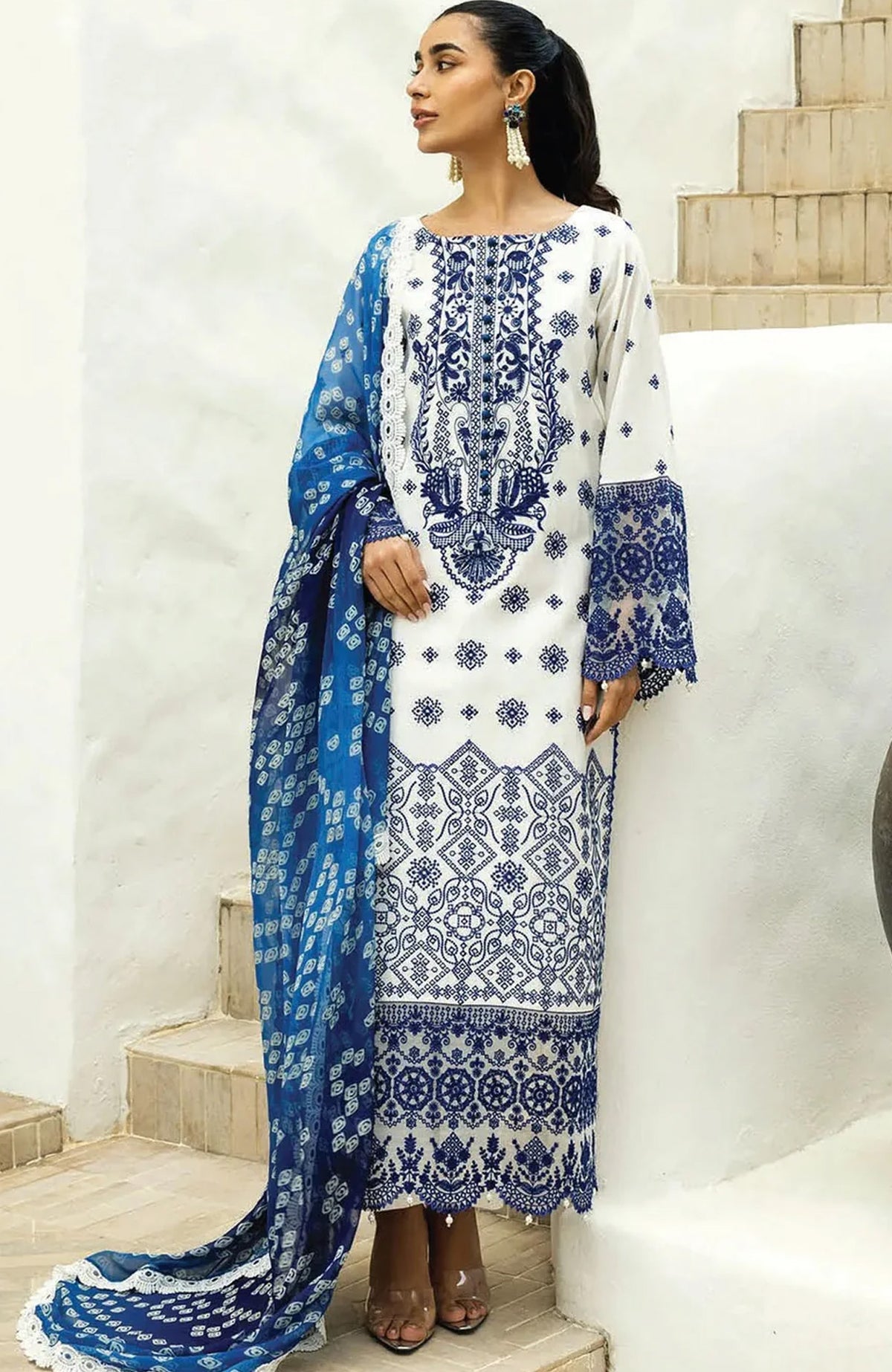 Chikankari By Zainab Chottani Unstitched Lawn Embroidered 3 Piece - ZC25CK-Reem 8A- Summer Collection