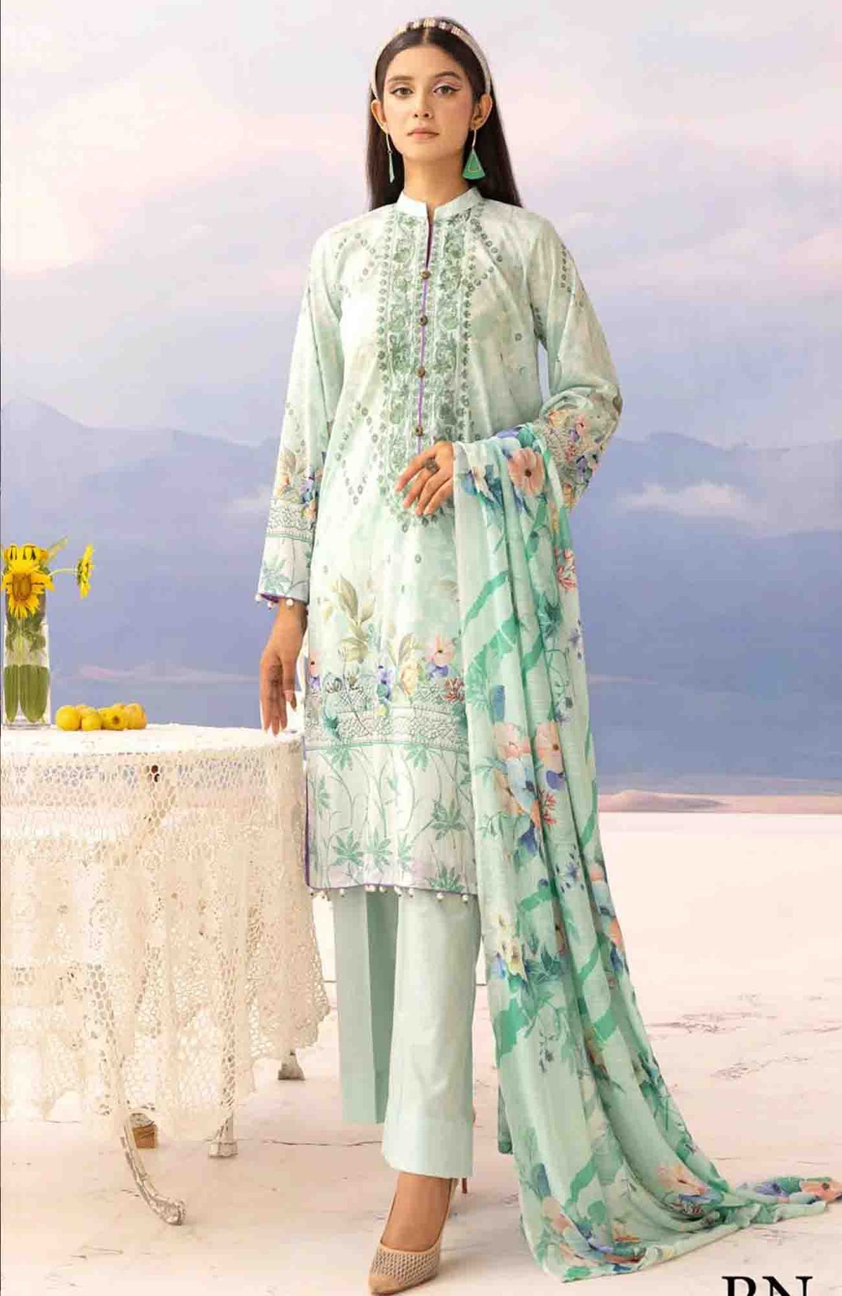RANG NAGAR V2 Embroidered & Printed Lawn Collection By Nur- ANV2RGN24L-402- Summer Collection
