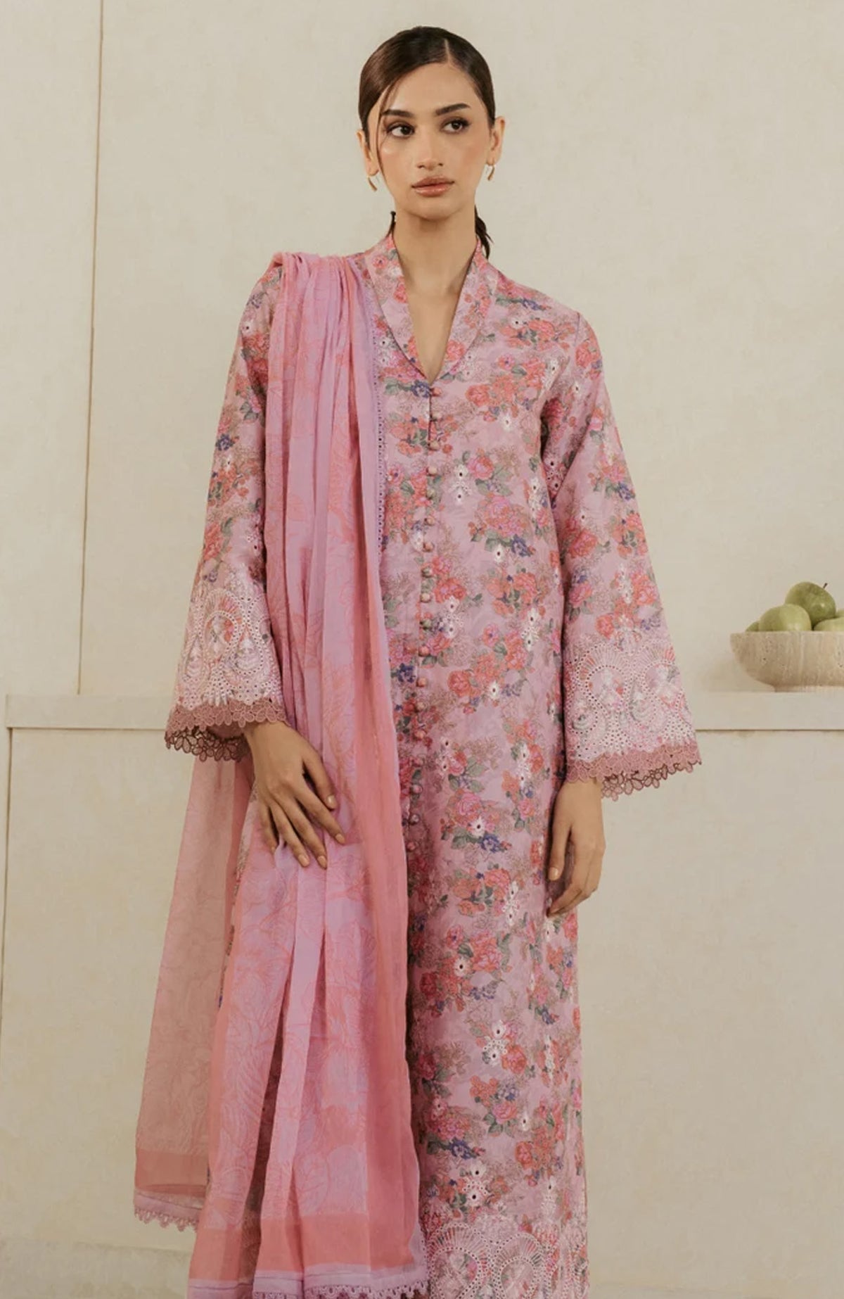 Amore By Ayzel Unstitched Lawn Embroidered 3 Piece - AZAMR25L08 - Rosee- Summer Collection