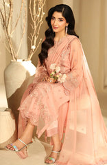 Luxè By Azure Embroidered Chiffon 3 Piece Unstitched Suit-AZRLUX25L-ROSELLE- Summer Collection