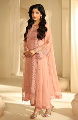 Luxè By Azure Embroidered Chiffon 3 Piece Unstitched Suit-AZRLUX25L-ROSELLE- Summer Collection