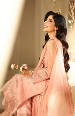 Luxè By Azure Embroidered Chiffon 3 Piece Unstitched Suit-AZRLUX25L-ROSELLE- Summer Collection