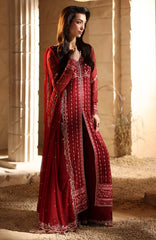 Luxè By Azure Embroidered Chiffon 3 Piece Unstitched Suit-AZRLUX25L-RUBRUM- Summer Collection