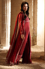 Luxè By Azure Embroidered Chiffon 3 Piece Unstitched Suit-AZRLUX25L-RUBRUM- Summer Collection