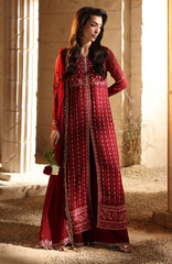 Luxè By Azure Embroidered Chiffon 3 Piece Unstitched Suit-AZRLUX25L-RUBRUM- Summer Collection