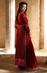 Luxè By Azure Embroidered Chiffon 3 Piece Unstitched Suit-AZRLUX25L-RUBRUM- Summer Collection