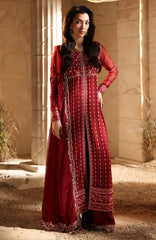 Luxè By Azure Embroidered Chiffon 3 Piece Unstitched Suit-AZRLUX25L-RUBRUM- Summer Collection