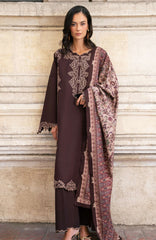 Meet Me in Istanbul By Rangrasiya Unstitched Embroidered Khaddar 3 Piece Suit - RRMIKHDW-SABLE- Winter Collection