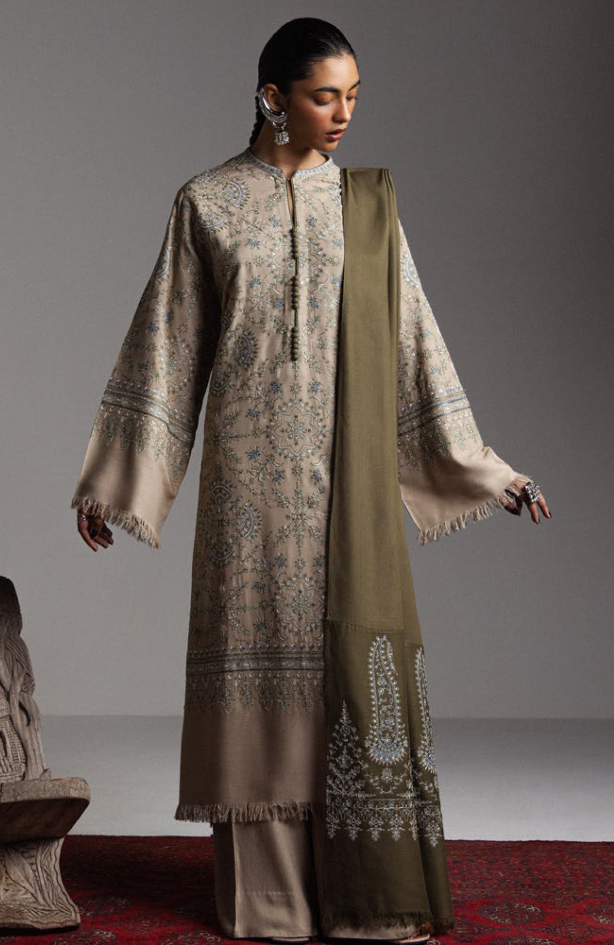 Saraab by Zara Shahjahan Unstitched Embroidered Marina 3 Piece Suit ZSJSRBW- SARAB - Winter Collection