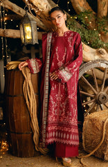 Serenity By Florent Unstitched Embroidered Woolen Shawl 3 Piece- FLRSRN25W5B- Winter Collection