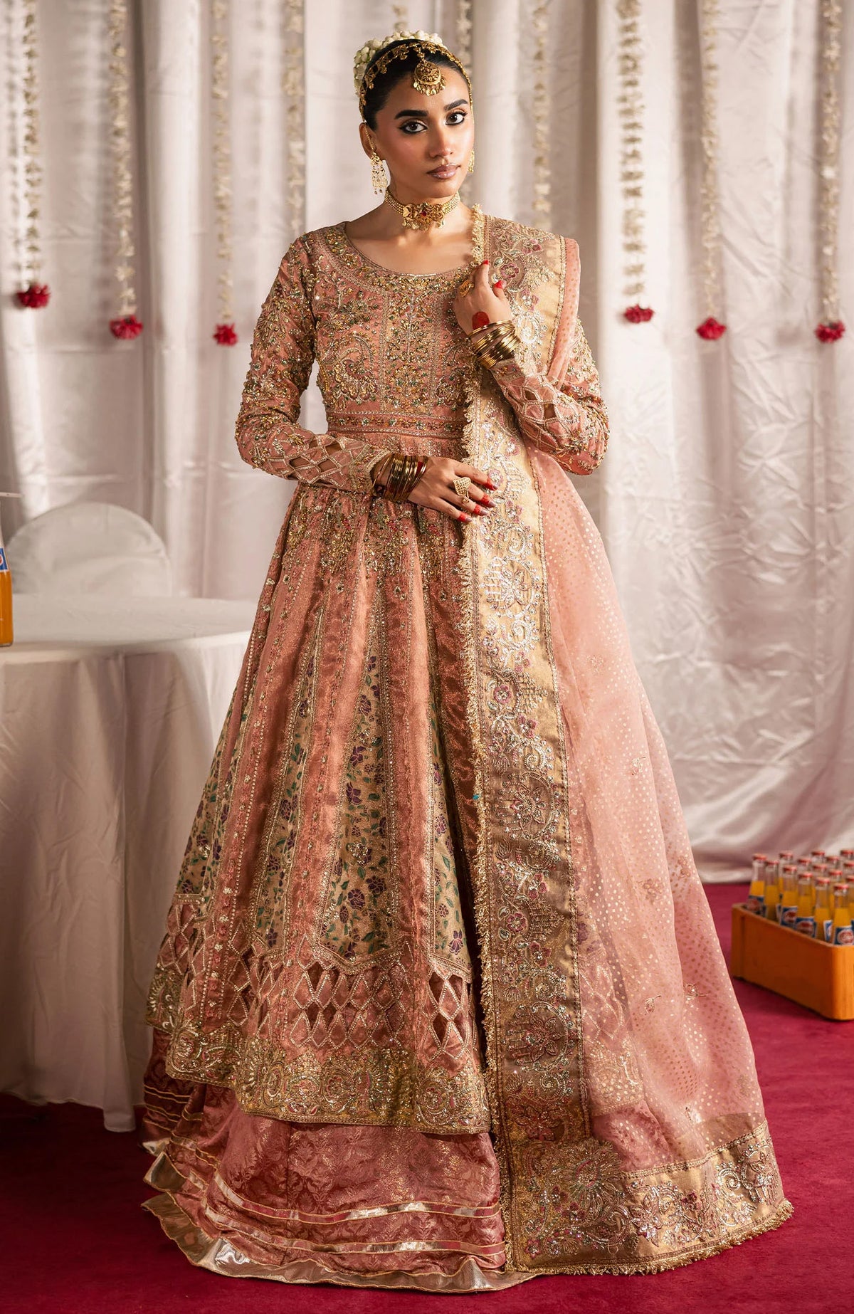 Jhil Mill By Maria Osama Khan Unstitched Hand Embroidered 3 Piece - MOKJM25F-Shehnai- Wedding Collection