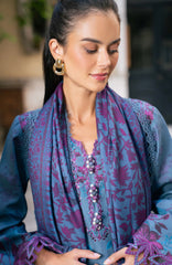 Meet Me in Istanbul By Rangrasiya Unstitched Embroidered Khaddar 3 Piece Suit - RRMIKHDW-SKYE- Winter Collection
