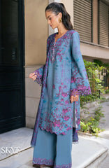 Meet Me in Istanbul By Rangrasiya Unstitched Embroidered Khaddar 3 Piece Suit - RRMIKHDW-SKYE- Winter Collection