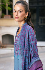 Meet Me in Istanbul By Rangrasiya Unstitched Embroidered Khaddar 3 Piece Suit - RRMIKHDW-SKYE- Winter Collection