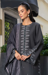 Meet Me in Istanbul By Rangrasiya Unstitched Embroidered Khaddar 3 Piece Suit - RRMIKHDW-SLATE- Winter Collection