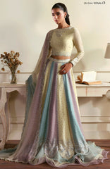 Siraya by Zarif Unstitched Embroidered Chiffon 3 Piece Suit - ZRFSRYF-01-SONAL- Wedding Collection