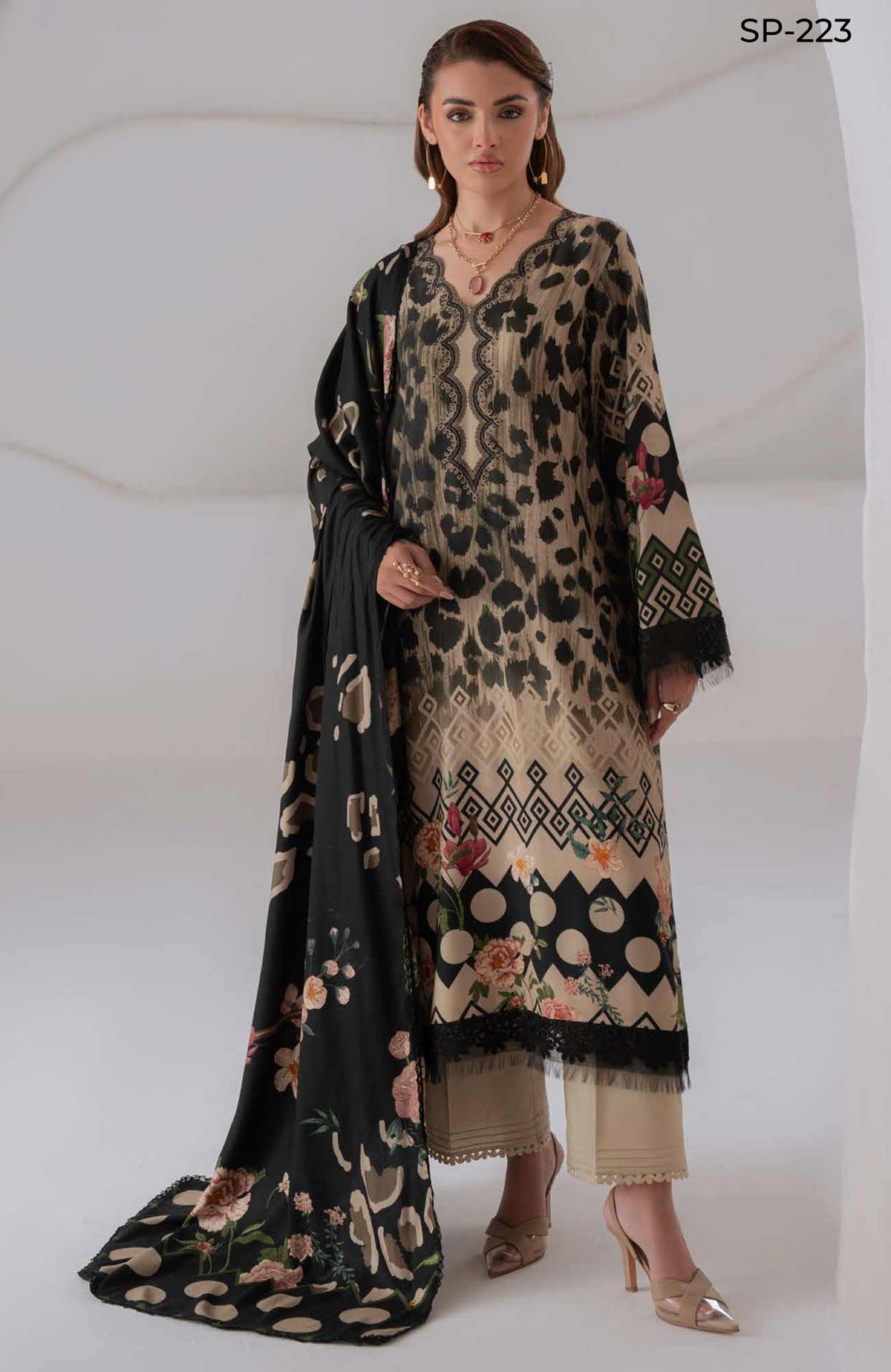 Signature Prints by Nureh Unstitched Printed Marina 3 Piece Suit - NRHSGNP-223  - Winter Collection