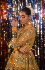 Jhil Mill By Maria Osama Khan Unstitched Hand Embroidered 3 Piece - MOKJM25F- Sunheri