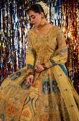 Jhil Mill By Maria Osama Khan Unstitched Hand Embroidered 3 Piece - MOKJM25F- Sunheri