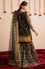 Jhil Mill By Maria Osama Khan Unstitched Hand Embroidered 3 Piece - MOKJM25F-Surmayi- Wedding Collection