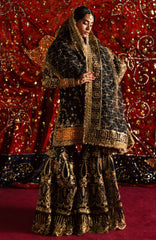 Jhil Mill By Maria Osama Khan Unstitched Hand Embroidered 3 Piece - MOKJM25F-Surmayi- Wedding Collection
