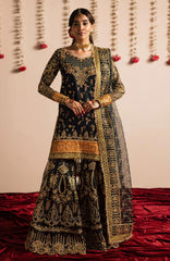 Jhil Mill By Maria Osama Khan Unstitched Hand Embroidered 3 Piece - MOKJM25F-Surmayi- Wedding Collection