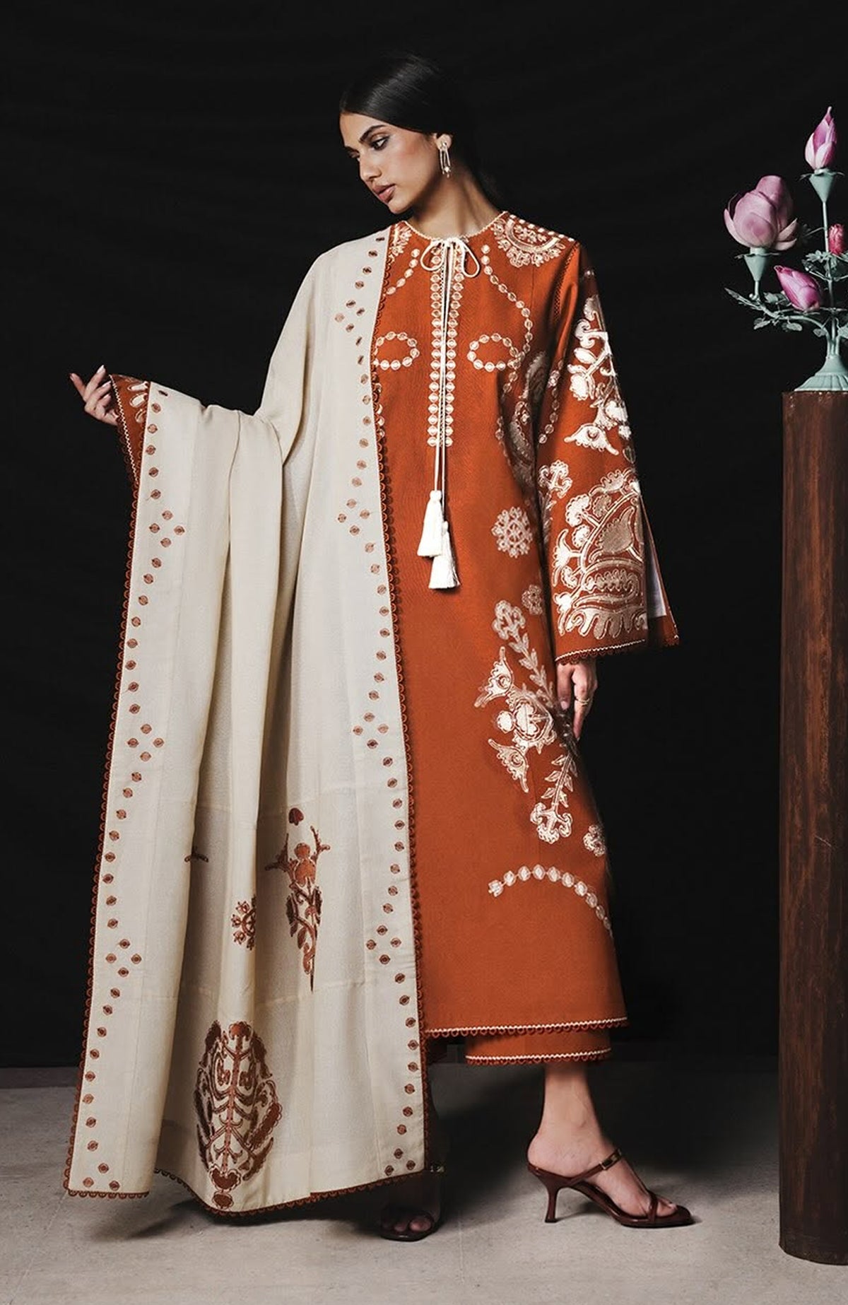 Karandi AW Edit 1 by Jugnu Lahore Unstitched Embroidered Karandi 3 Piece Suit - JUGKRDW-Tazetta - Winter Collection