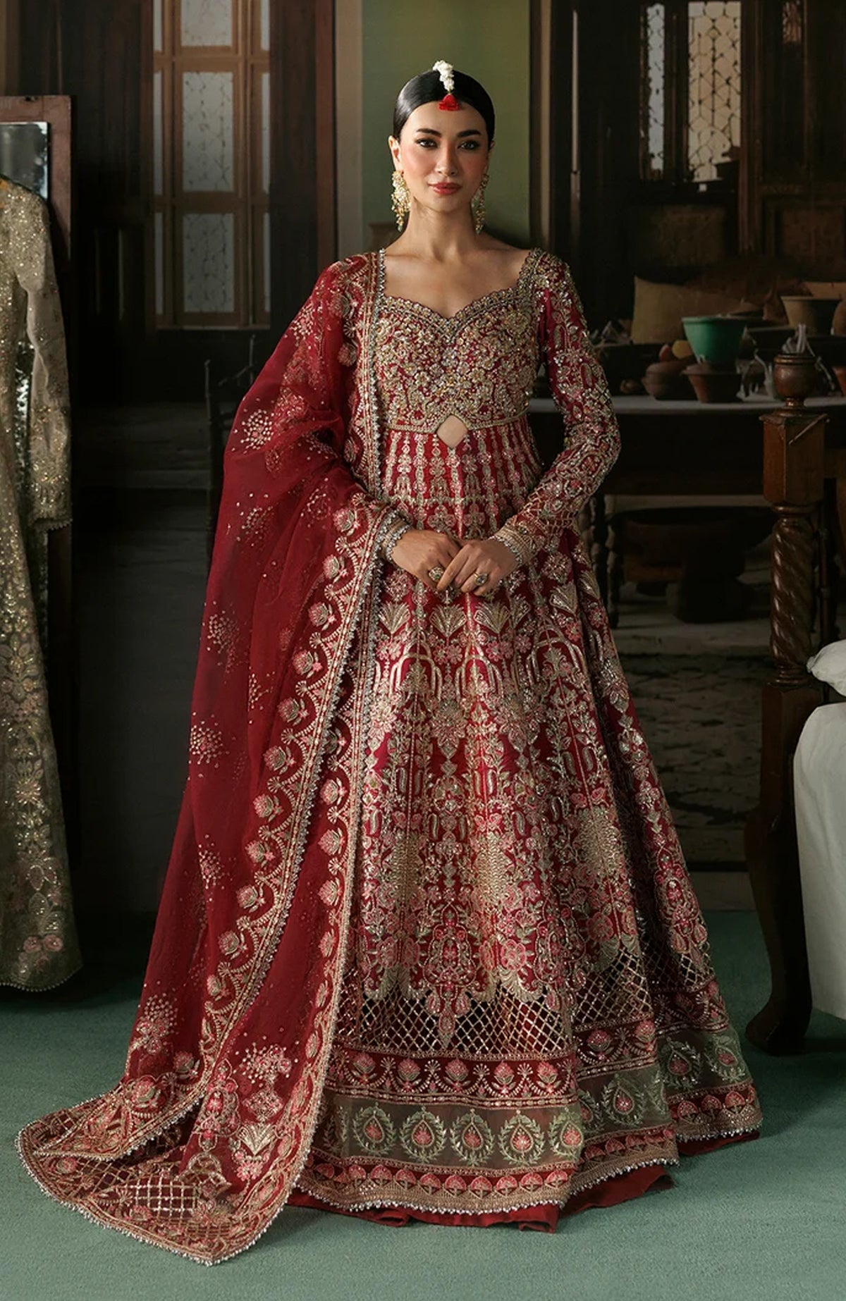 Shehnai by Afrozeh Unstitched Hand work Organza 3 Piece Suit- AFRSHNF -10-VIRSA - Wedding Collection