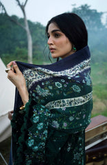 Wilderness by Elaf Unstitched Embroidered Pashmina Shawl  3 Piece Suit ELFWLDW- 1A- WINTERMINT  - Winter Collection