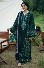 Wilderness by Elaf Unstitched Embroidered Pashmina Shawl  3 Piece Suit ELFWLDW- 1A- WINTERMINT  - Winter Collection