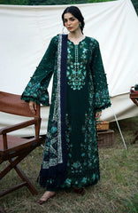 Wilderness by Elaf Unstitched Embroidered Pashmina Shawl  3 Piece Suit ELFWLDW- 1A- WINTERMINT  - Winter Collection