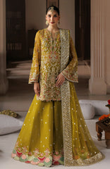 Shehnai by Afrozeh Unstitched Hand work Organza 3 Piece Suit- AFRSHNF -03-ZARMINAY - Wedding Collection