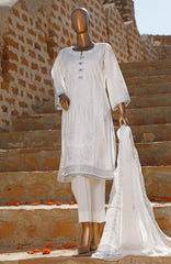 Muskan Ahmed White Luxe Embrd.Lawn'21 By Saqafat