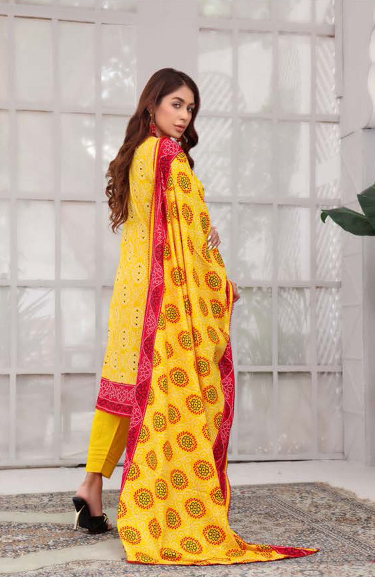 3 Piece Printed Linen Suit